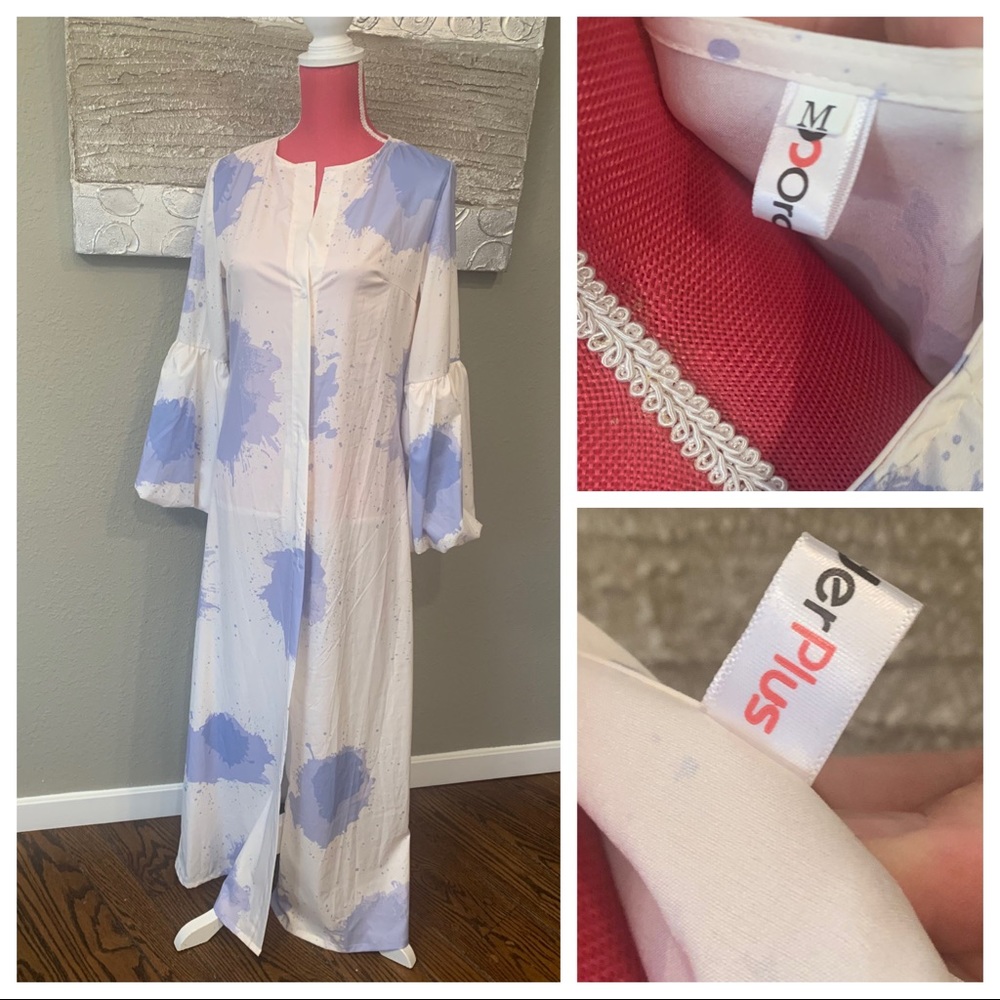 Chiffon Kimono Style Paint Splatter Dress, by OrderPlus (OS)